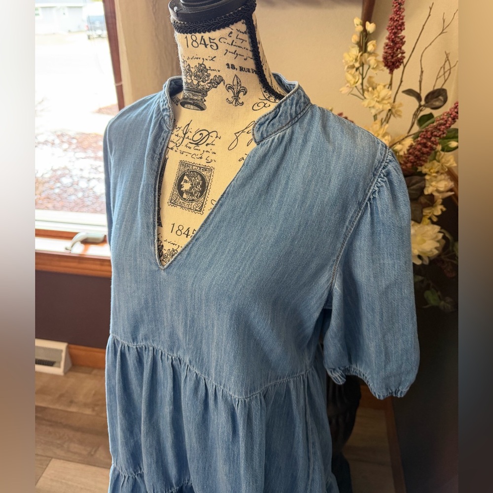 Zara Denim Chambury Mini Tiered Dress - Picture 4 of 7